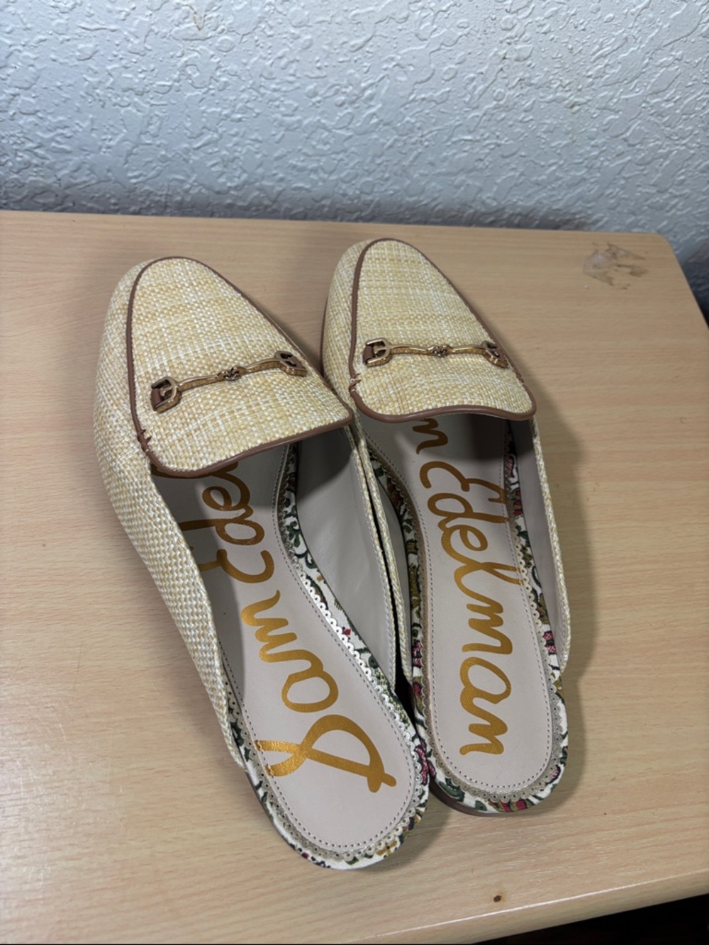 Sam Edelman Men's Cream Woven Slip-On Horsebit Loafers